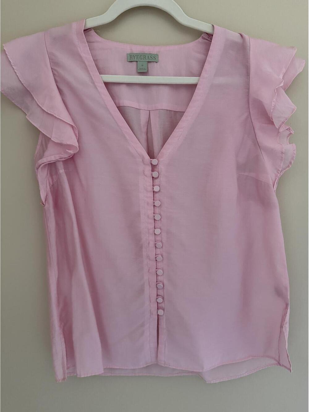 Tencel Lyocell/Rayon Ryegrass S Pink Blouse Button-down